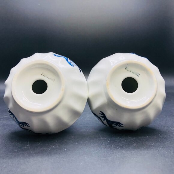 Vintage 60s Classic JG Meakin England BLUE NORDIC Salt Pepper Shaker Set - Picture 7 of 10